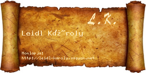 Leidl Károly névjegykártya