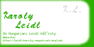 karoly leidl business card